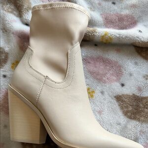 Elegant Cream Ankle Boots